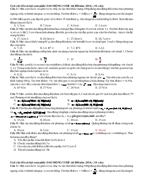 Giải chi tiết các bài toán phần dao động cơ đề thi đại học môn vật lý năm 2014